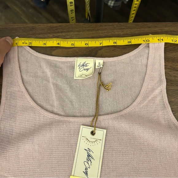 NWT White crow Pink Ombre Lace Hem Tank Top S - Picture 8 of 10